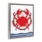 Stupell Industries Kitschy Coastal Crab Floater Framed Canvas Wall Art Design by Yvette St. Amant